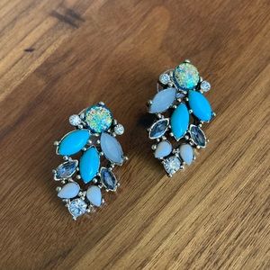 Fun Blue and Silver Statement Earrings